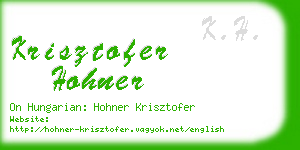 krisztofer hohner business card